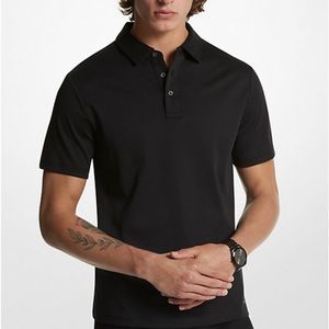 Michael Kors Black Short Sleeve Polo Shirt Sz L